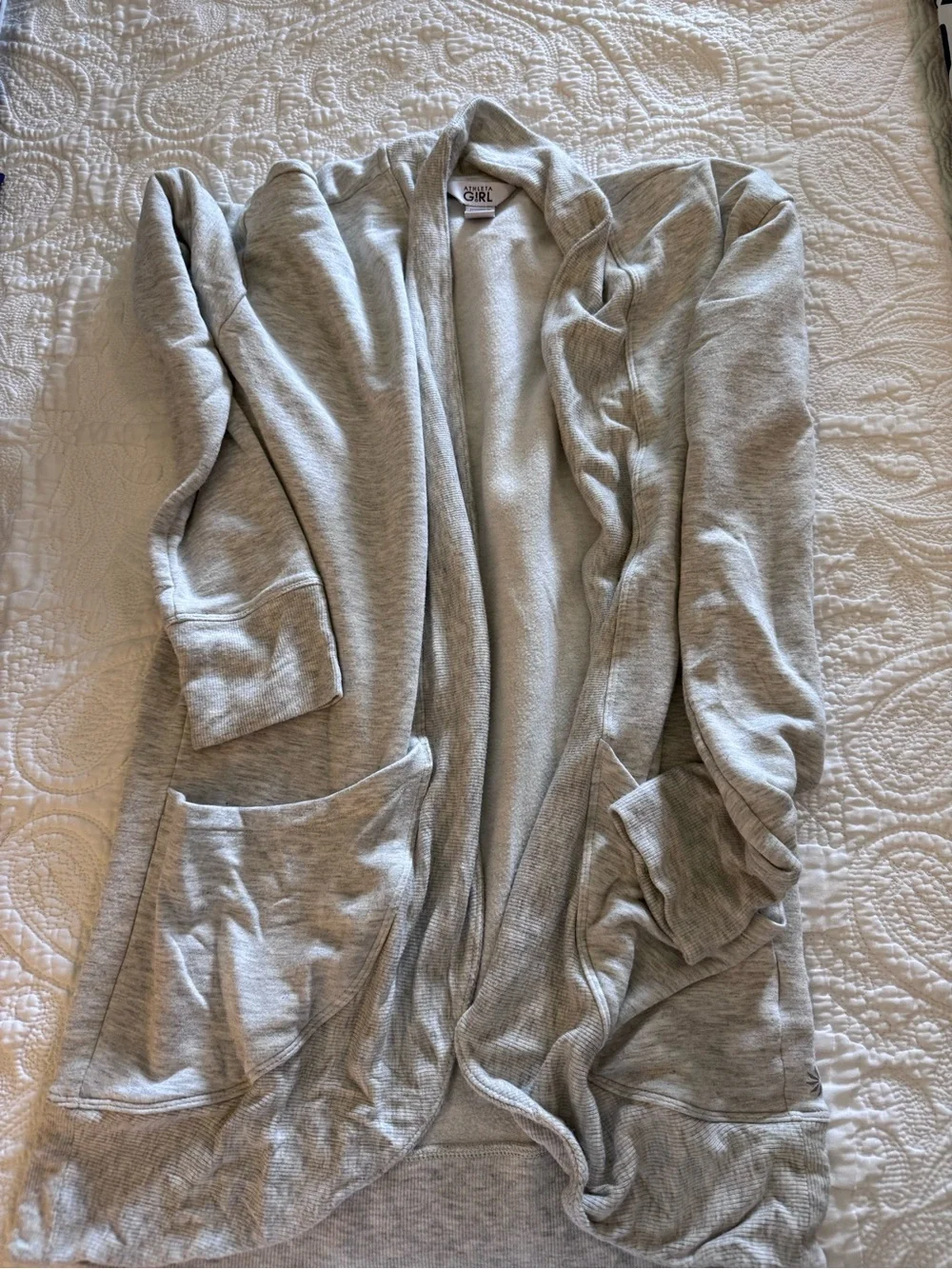 Athleta Girl Heather Gray Cozy Cardigan
